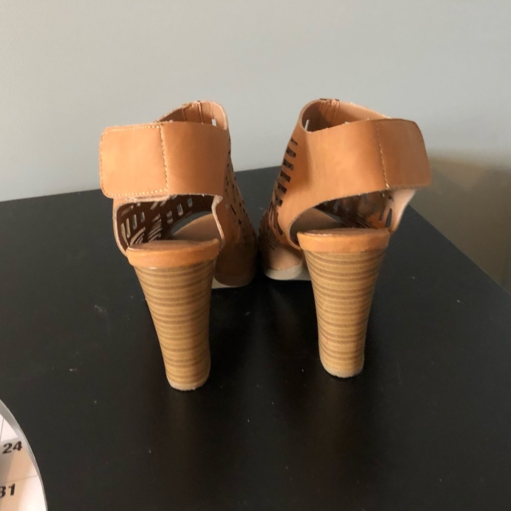 Tan Open Toe Booties - Picture 3 of 3